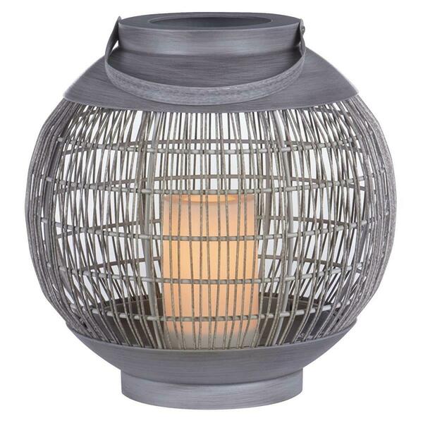 Sterno Home 11.5 x 11.5 x 11.7 in. LED Basket Lantern, Grey 102399